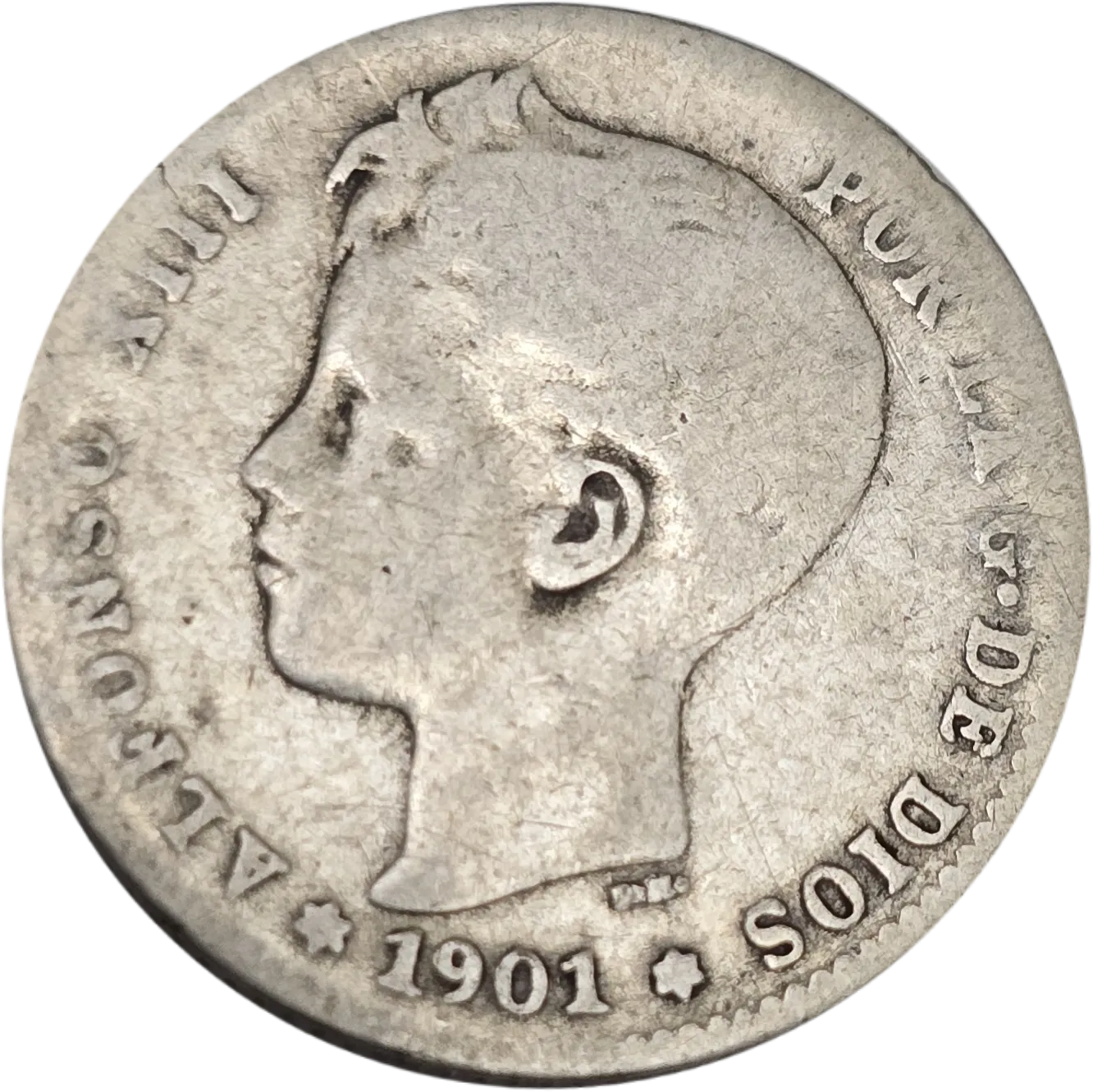 سکه اسپانیا 1 پزتا اسپانیا نقره 1901